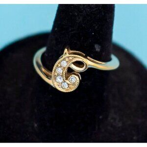 Vintage Abstract Gold Tone Ring by Avon Size 6 3/4 N22